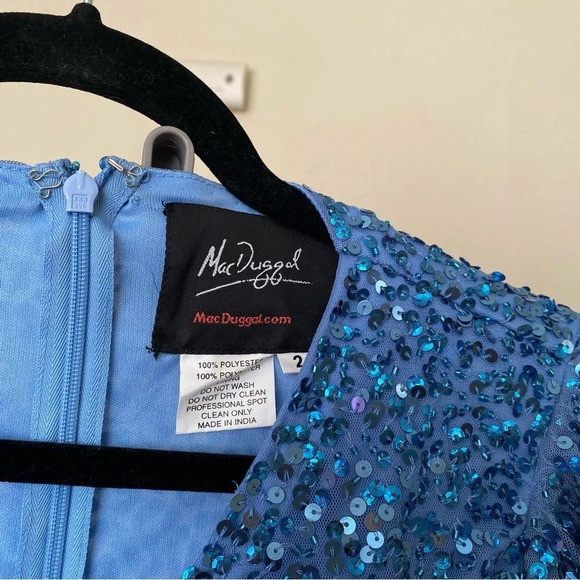 Mac Duggal blue sequin gown dress size‎ 2new without tags - Picture 5 of 16